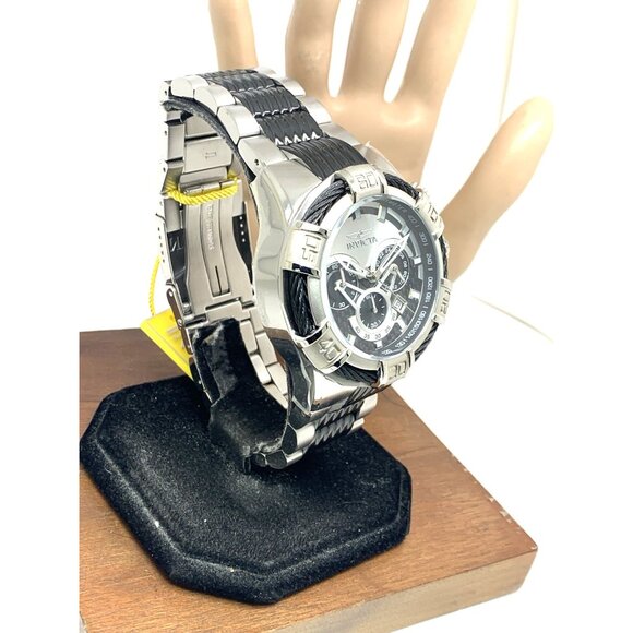 Invicta Men's Watch 29569 Bolt Quartz Chronograph Silver Black Stainless Steel - Picture 15 of 15